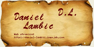 Daniel Lambić vizit kartica